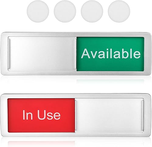 Señales de privacidad ocupadas vacantes, 2 señales indicadoras de puertas ocupadas deslizantes, letreros de puerta ocupada vacante para oficina en