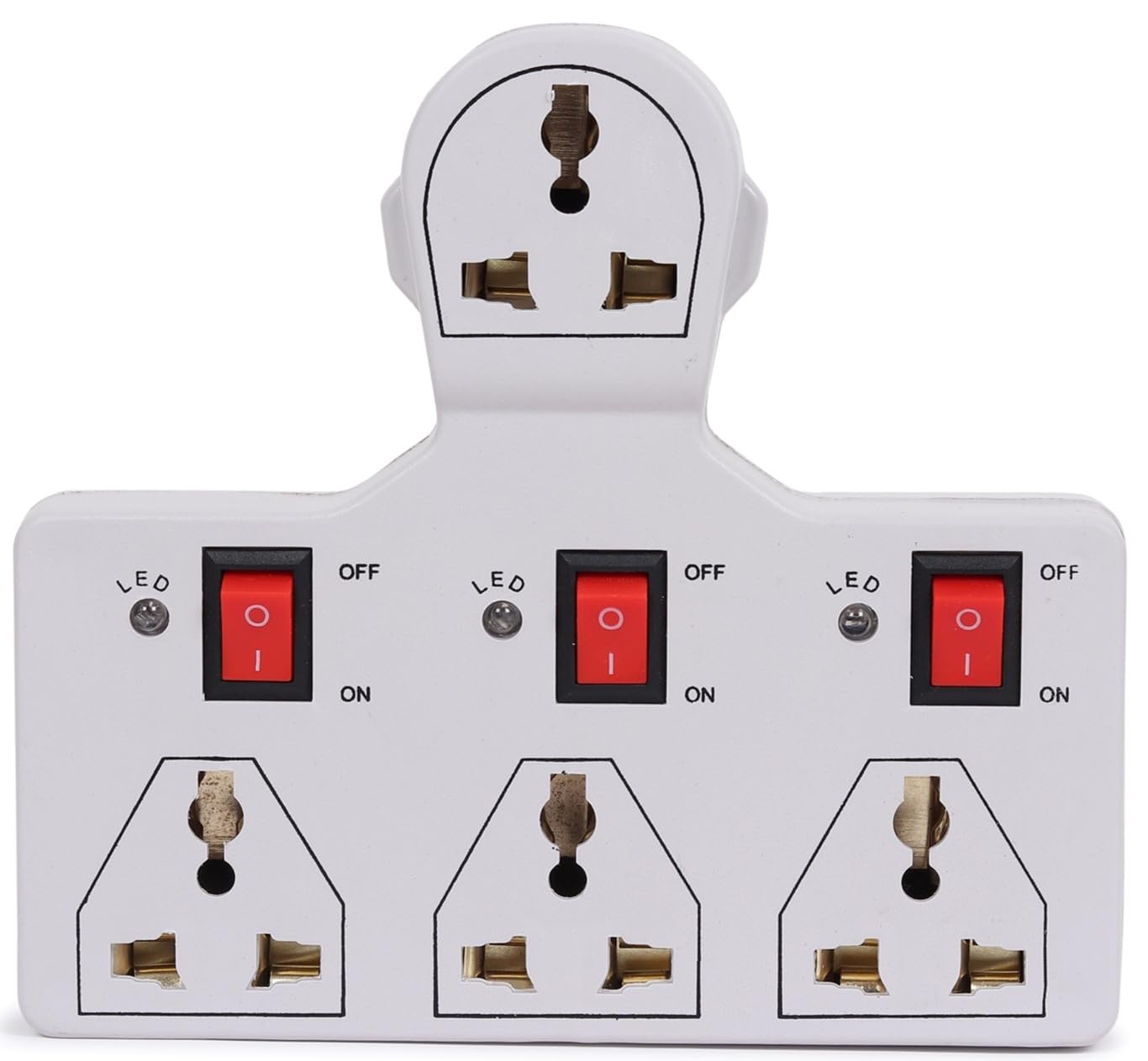 Digway 4 Sockets 3 Switches Multiplug Extension Board || Cordless Wall Socket || Universal Sockets and Individual Switches, Rated Voltage: 250 V, Frequency : 60 hz, Rate Capacity: 6 Amps (Pack of 1)-picture-18