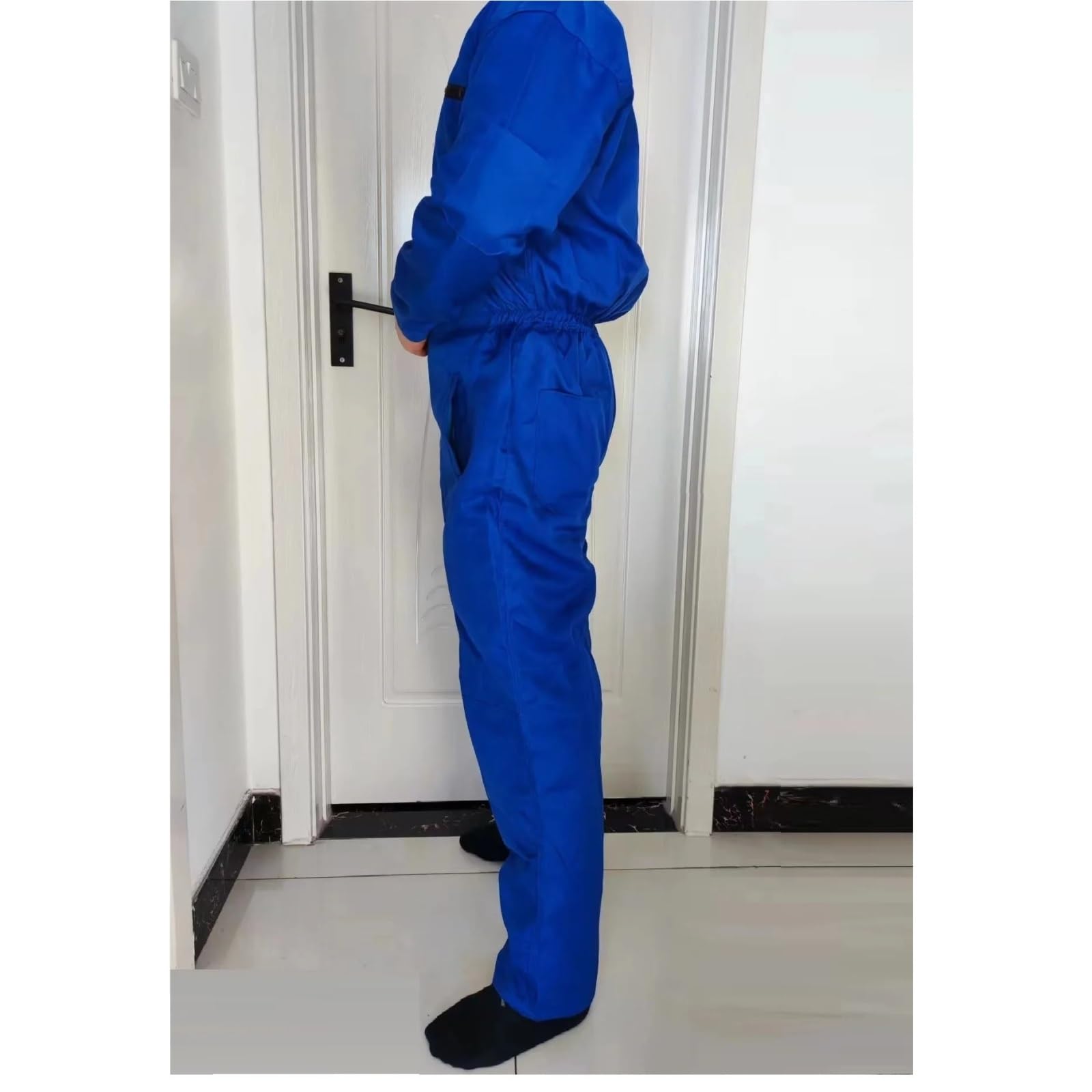 Pantaloni Da Lavoro Uomo Tute da lavoro, uniformi for lavoratori, uomo e donna, tute da lavoro, tute da saldatura, tute da meccanico, abbigliamento da meccanico for officina(Black,5XL)