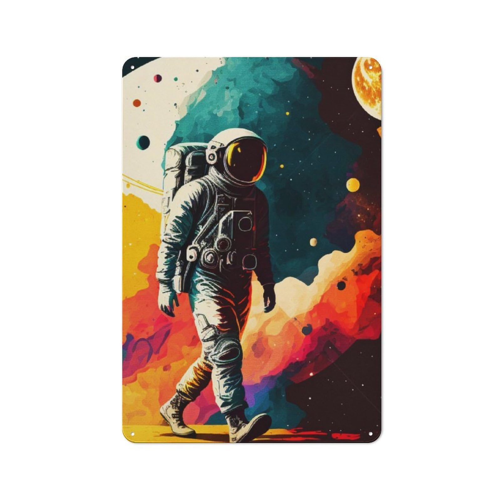 Junmoney Vintage Astronomy Tin Wall Plaque 30X20cm With For Café Or Home Bar, For Themed Room Decoration, For Living Room And Hallway Decor