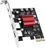 Tarjeta de expansión PCIe USB 3.0 de 4 puertos GLOTRENDS (2 x USB-C y 2 x USB-A), adaptador USB 3.2 Gen 1 de 5Gbps, compatible con Windows/Linux (no para Mac OS) 1