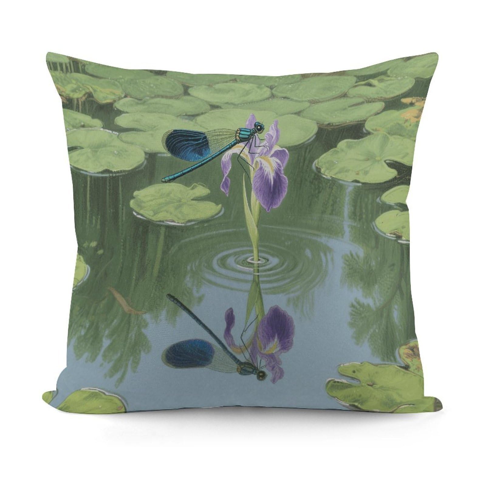 VstaDank Dragonflies Throw Pillow Cover Soft Square Cushion Cover Art Artwork Pillow Covers Mordern Couch Pillow Covers Decorative Cushion Case for Chair Couch Bedroom Living Room