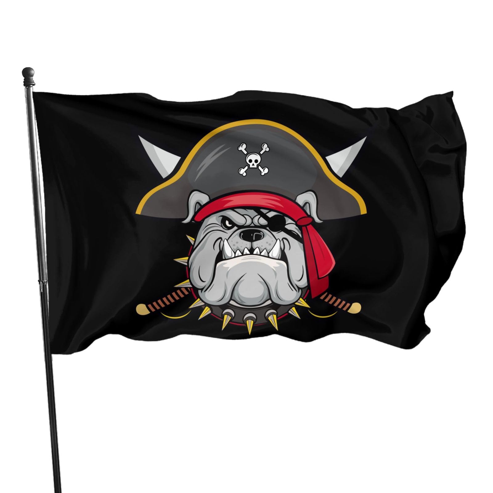 Bulldog Pirate Flag 3x5 Ft Outdoor Indoor With Grommet Dog Garden Yard Banner Decorative Sign โ image 1