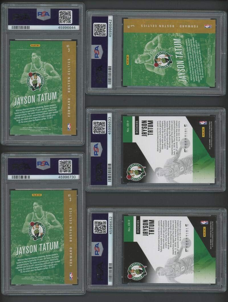 2017-18 Panini Jayson Tatum #ER-9 Essentials Essential Rookies Jason Tatum Boston Celtics ROOKIE RC NM-MINT PSA 8 Graded NBA Basketball Card