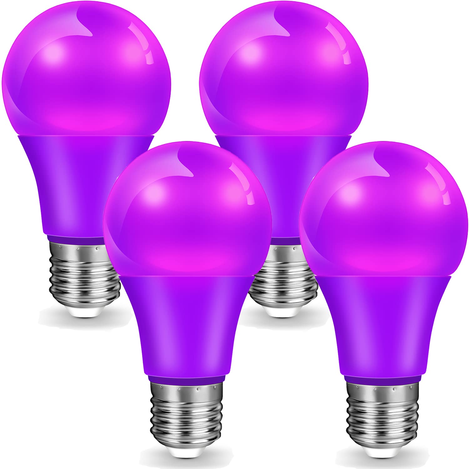 Purple Light Bulb 9W (60W Equivalent) E26 Base, LED Colored Light Bulbs