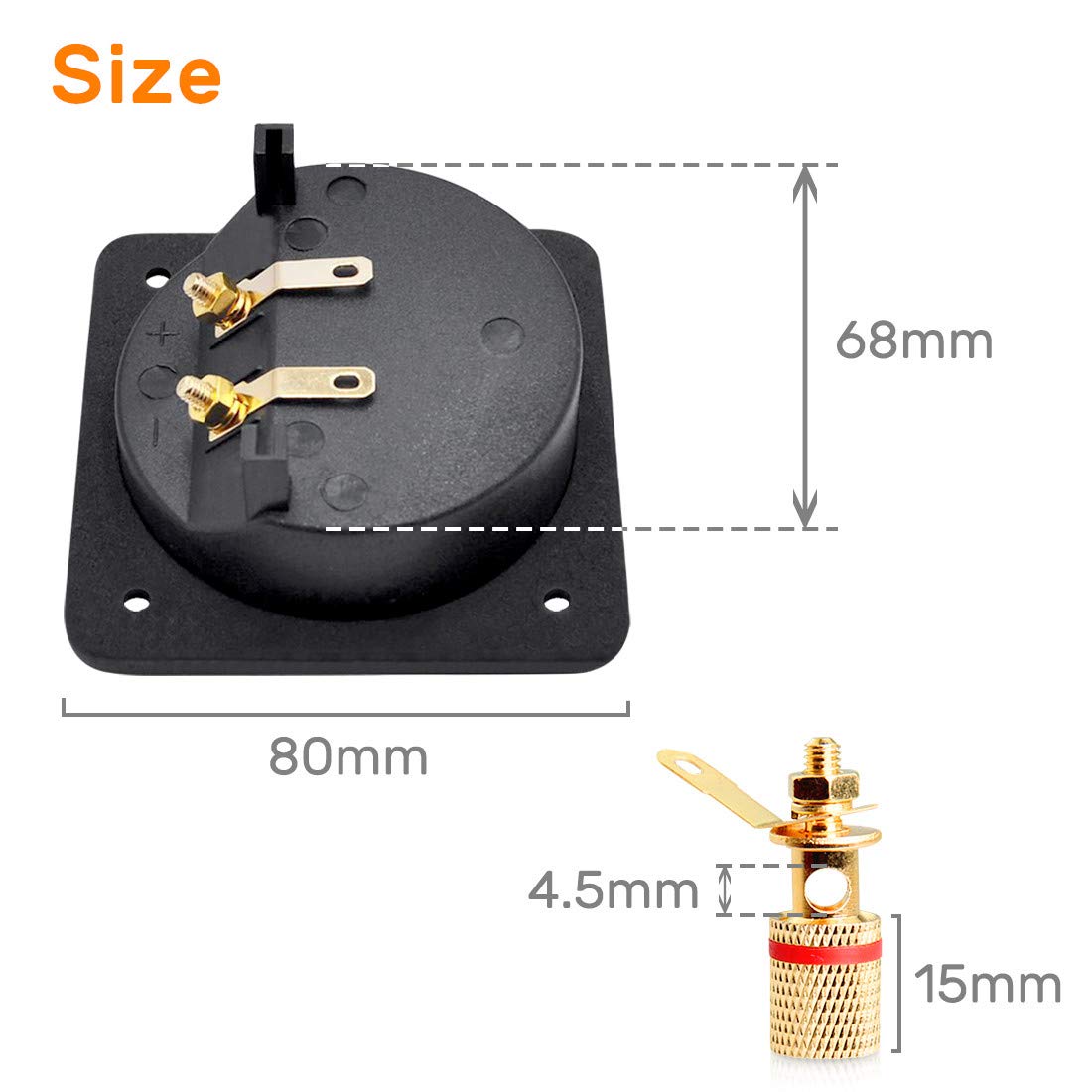 CAXUSD Boîte De 2 Pièces Taille Carrée Connecteurs De Bornes De Haut