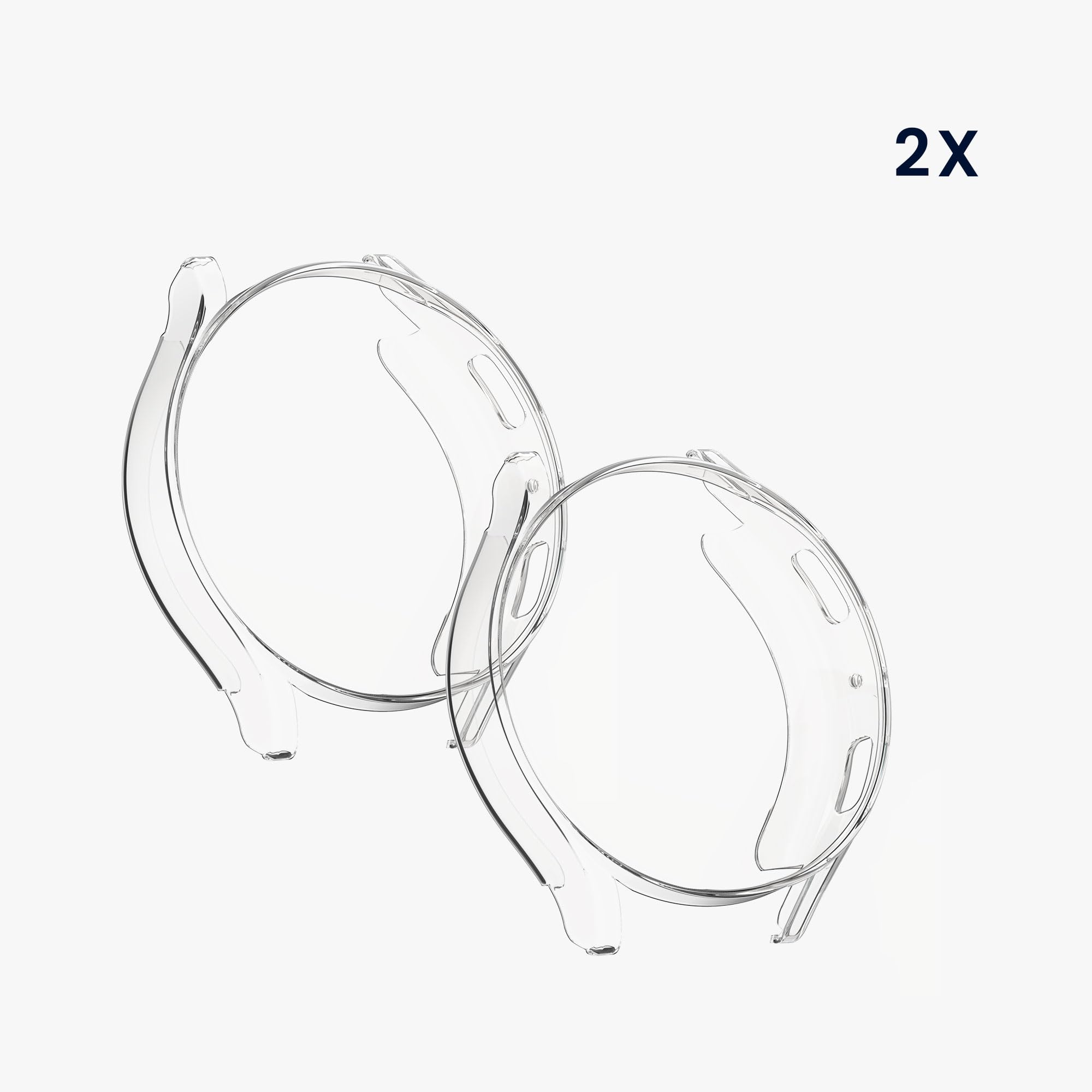 kwmobile Etui kompatybilne z Samsung Galaxy Watch 6 40 mm obudowa - 2X silikonowa ramka ekranu do trackera fitness - przezroczysta