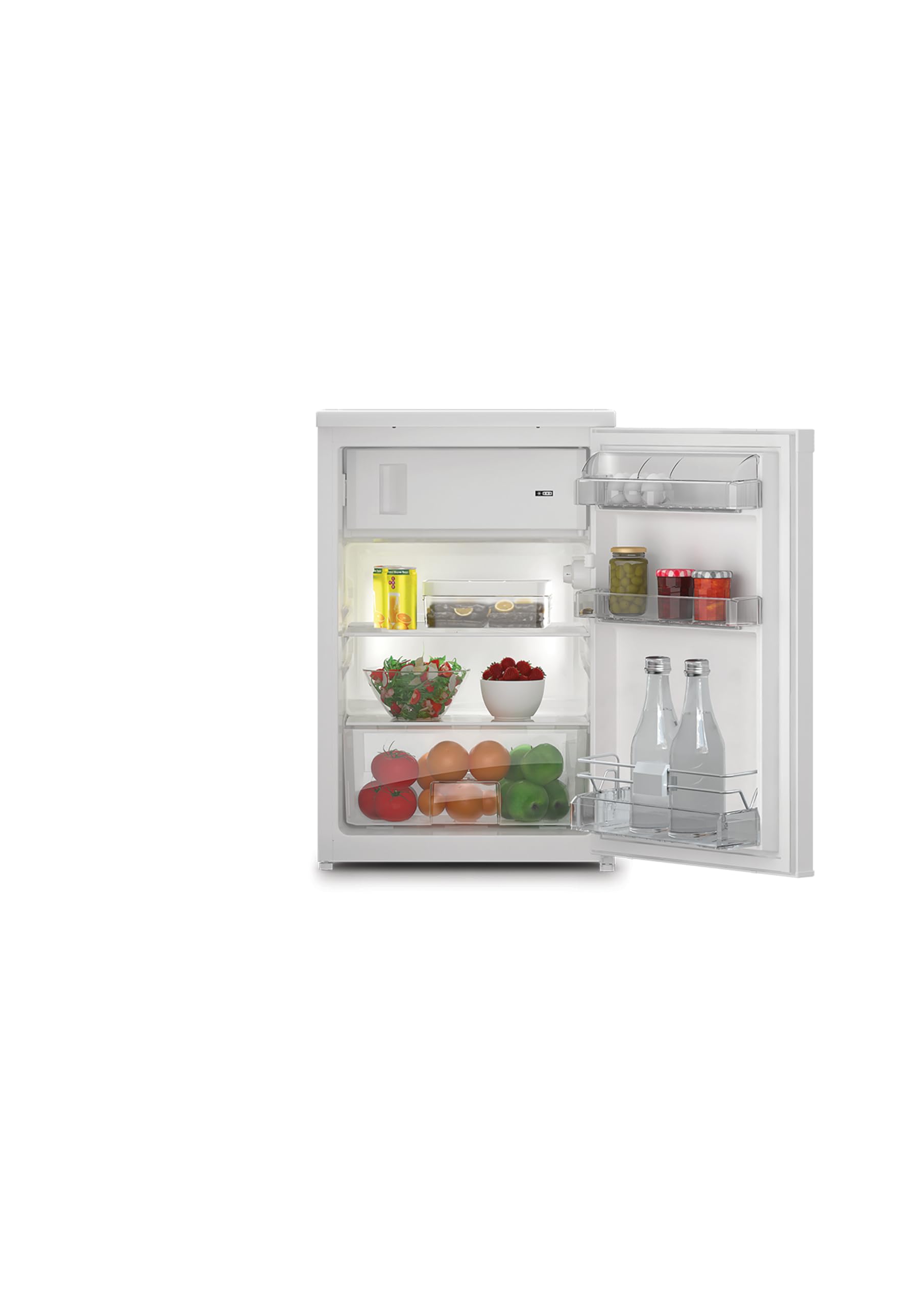 Whirlpool W55V1 112W – Frigorifero Monoporta 114 Litri, Libera Installazione, Sotto Tavolo, Statico, Classe E, Porta reversibile, Congelatore 13 L, Illuminazione LED – Bianco 84 x 54 x 59 cm (AxLxP)