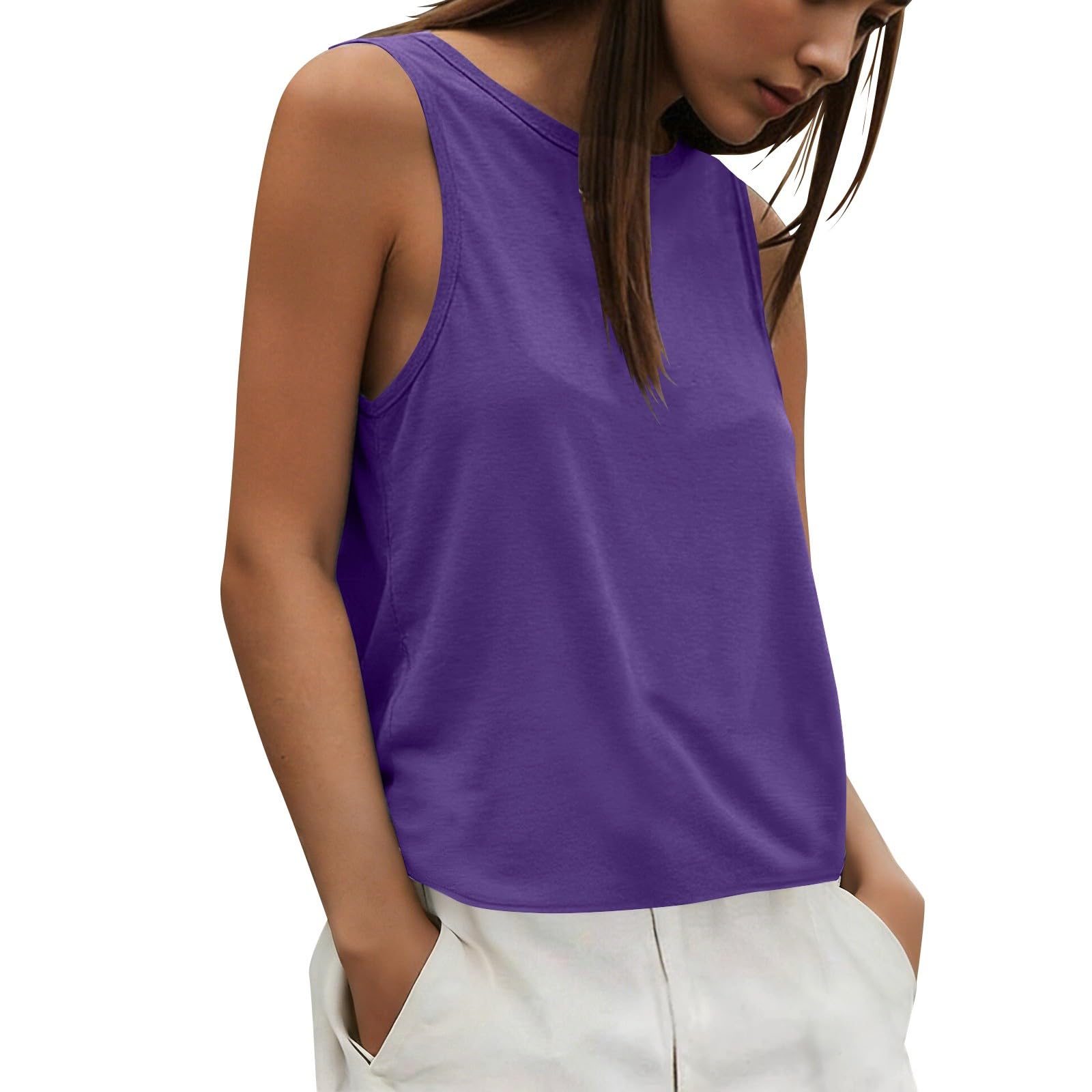 Tank-Tops für Damen, ärmellos, Fitnessstudio, offener Rücken, Laufweste, Workout-Shirts, Rundhalsausschnitt, Sport-Tank-Top, Basic-Camisoles, lässiger Sommer, sexy Ausgehen, Yoga-Shirt