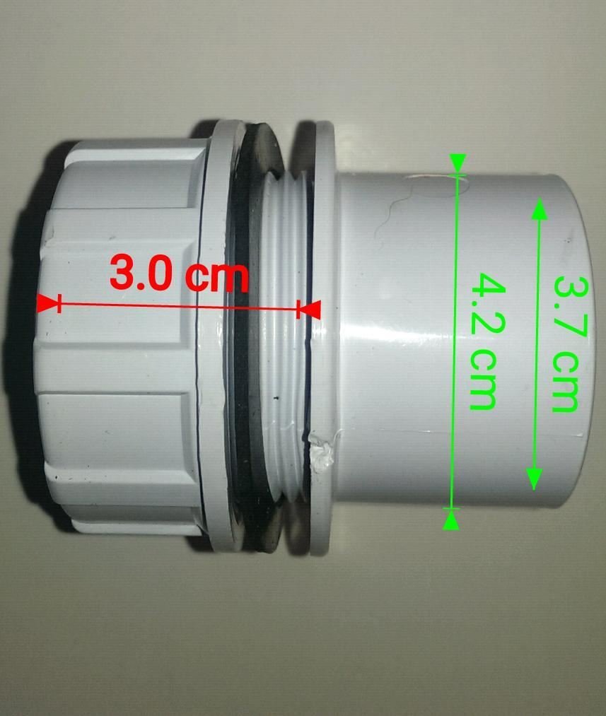 Floplast WS60WH 32mm (36mm) ABS Solvent Weld Waste System Tank Connector - White
