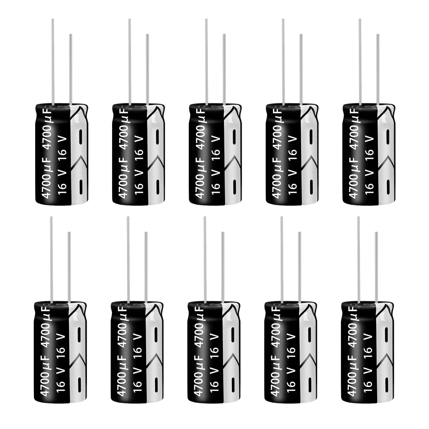 4700μF 16V 13x25mm 50/60HZ Condensatore elettrolitico | Condensatore 4700μF 16V,adatto per vari elettrodomestici e alimentatori a commutazione (confezione da 10)