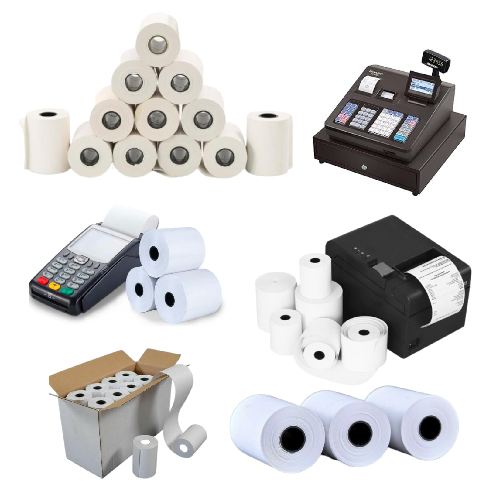 80x80mm Thermal Paper Rolls Till Rolls - Premium PDQ, Cash Register, EPOS Printer, POS Terminal & Credit Card Printing Paper - Wide Range of Pack Sizes (50, 80MM X 80MM X 12.7MM)
