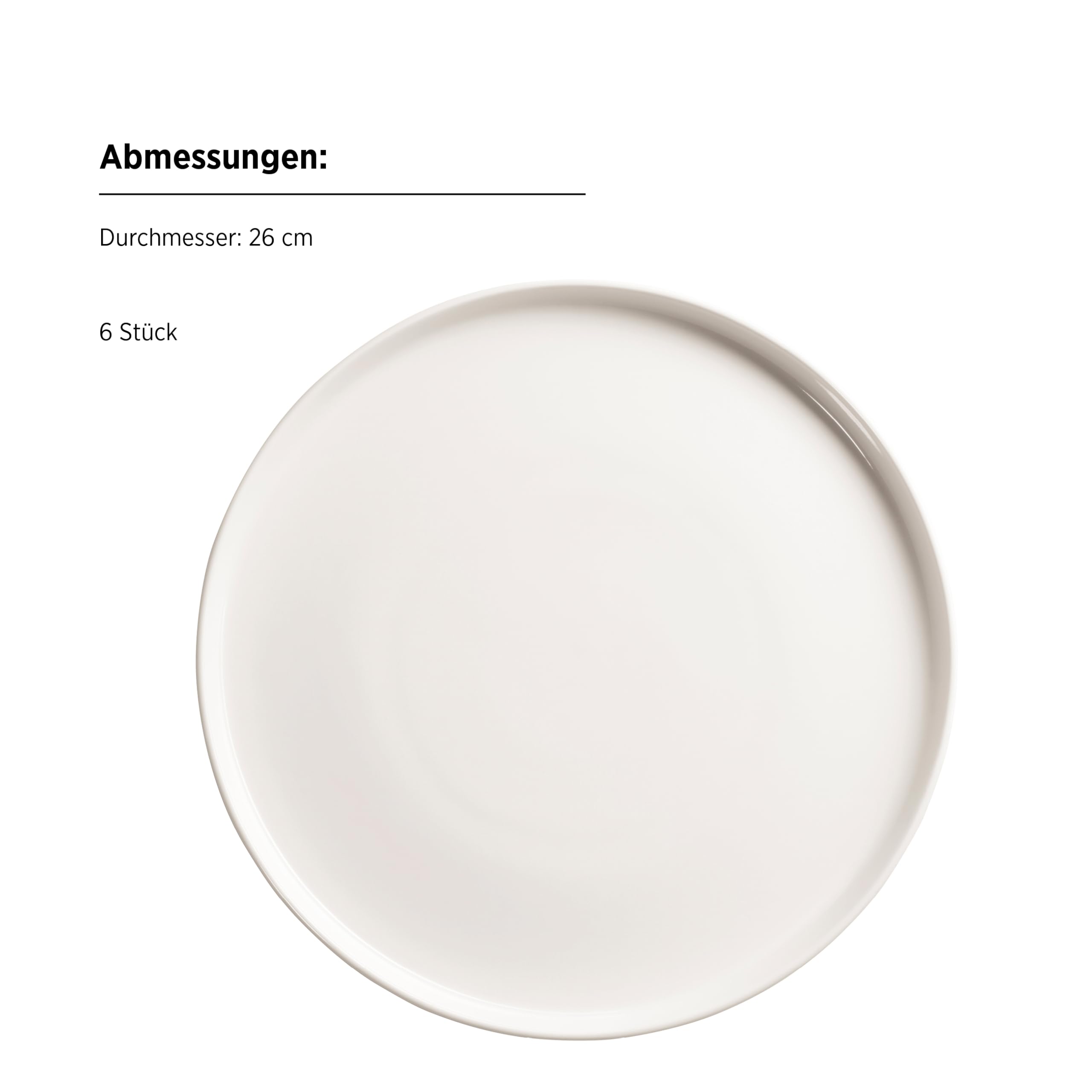 MÄSER, Serie Sita - Juego de platos para 6 personas (porcelana blanca), color blanco