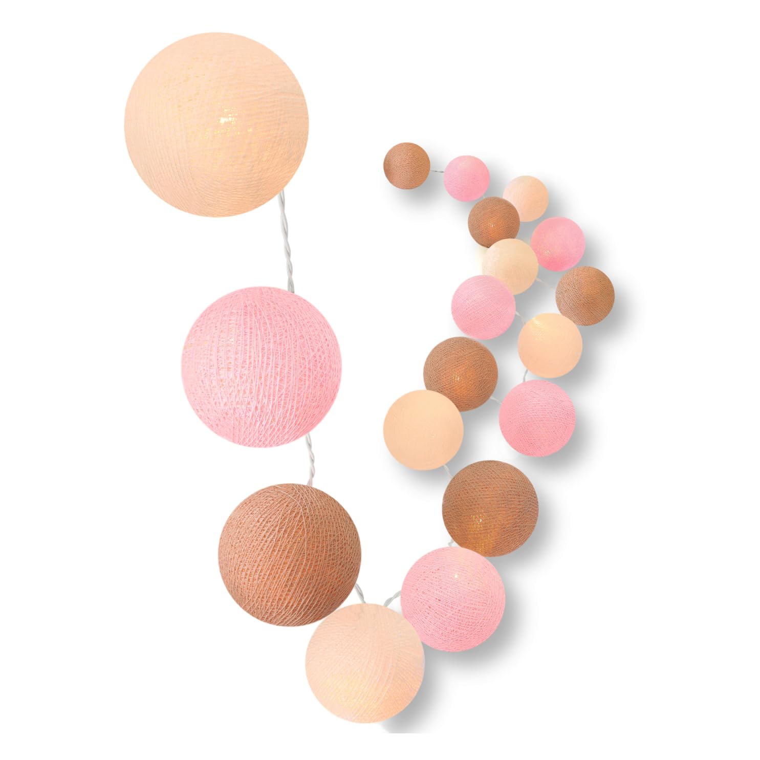 CREATIVECOTTON Catena luminosa 'a LED con palline di cotone incluse Timer e Dimmer (Manhattan, 35 palline)
