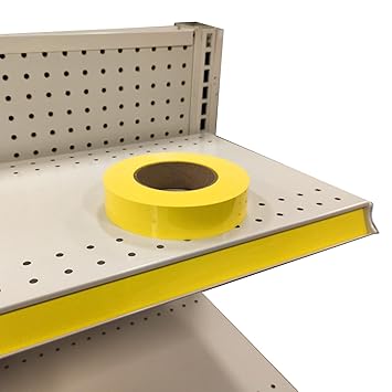 STORE FIXTURES DIRECT Decorative Gondola Shelving Vinyl Insert for Ticket Channel 130 FT. x 1.25 in. - 5 Pack, Yellow