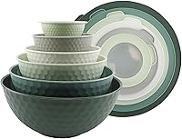 Vista 39 de COOK WITH COLOR - Tazones para mezclar anidables, juego de 12 tazones de plástico con tapas, aptos para microondas (menta degradada)
