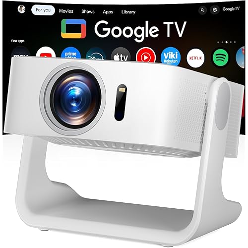 ELEPHAS 4K Smart Projector with WiFi and Bluetooth - Compatible with Google TV, Netflix, Prime Video, YouTube, Dolby Audio, Auto Focus & Keystone, 270° Rotatable, Video Projector for Indoor/Outdoor