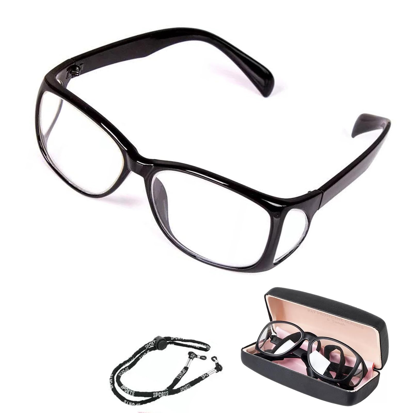 litianslbg X-ray Lead Glasses,0.75mmpb X-ray Protection Glasses with Side Shields, X-Ray Radiation Eye Protection