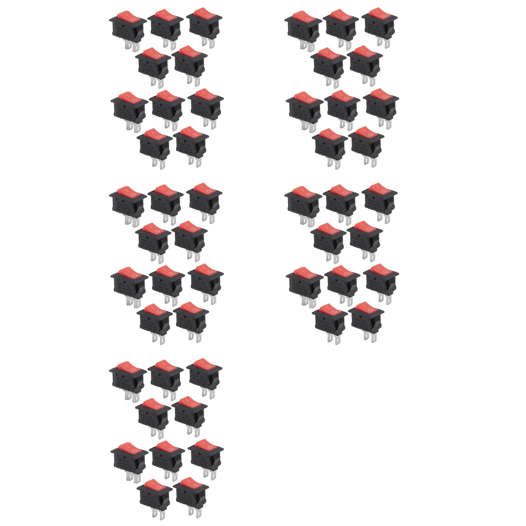 Jnchdghwa Black 50Pcs Kcd11 2Pin 2P Car Rocker Switch 3A 250V 6A 125V Ac Button Kcd1-11 10X15 10X15 Kcd117