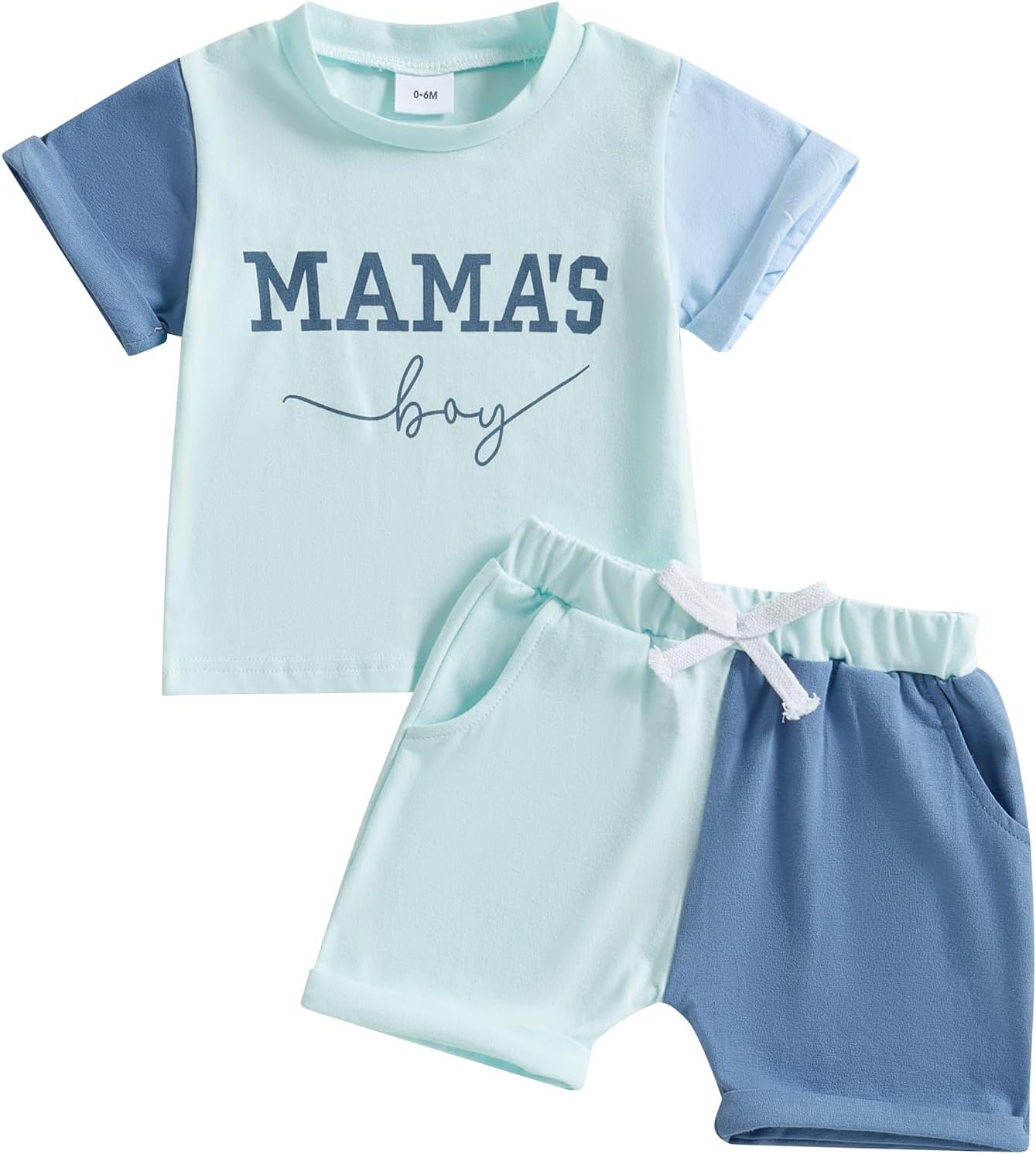 FOCUSNORM Toddler Baby Boy Summer Clothes Mamas Boy Embroidery T-shirt Top Elastic Waist Short Set Newborn Infant Boy Outfits