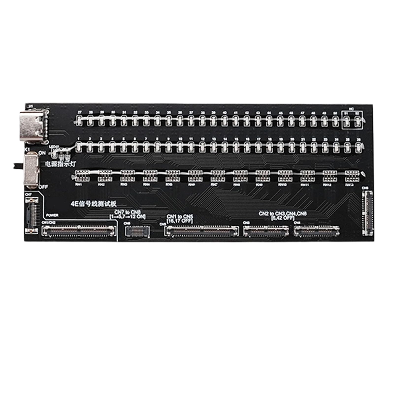 Scheda PCB per ispezione cavi per controlli connettori Matrice 4 E, layout diagnostico etichettato per tecnici di riparazione e utenti di manutenzione
