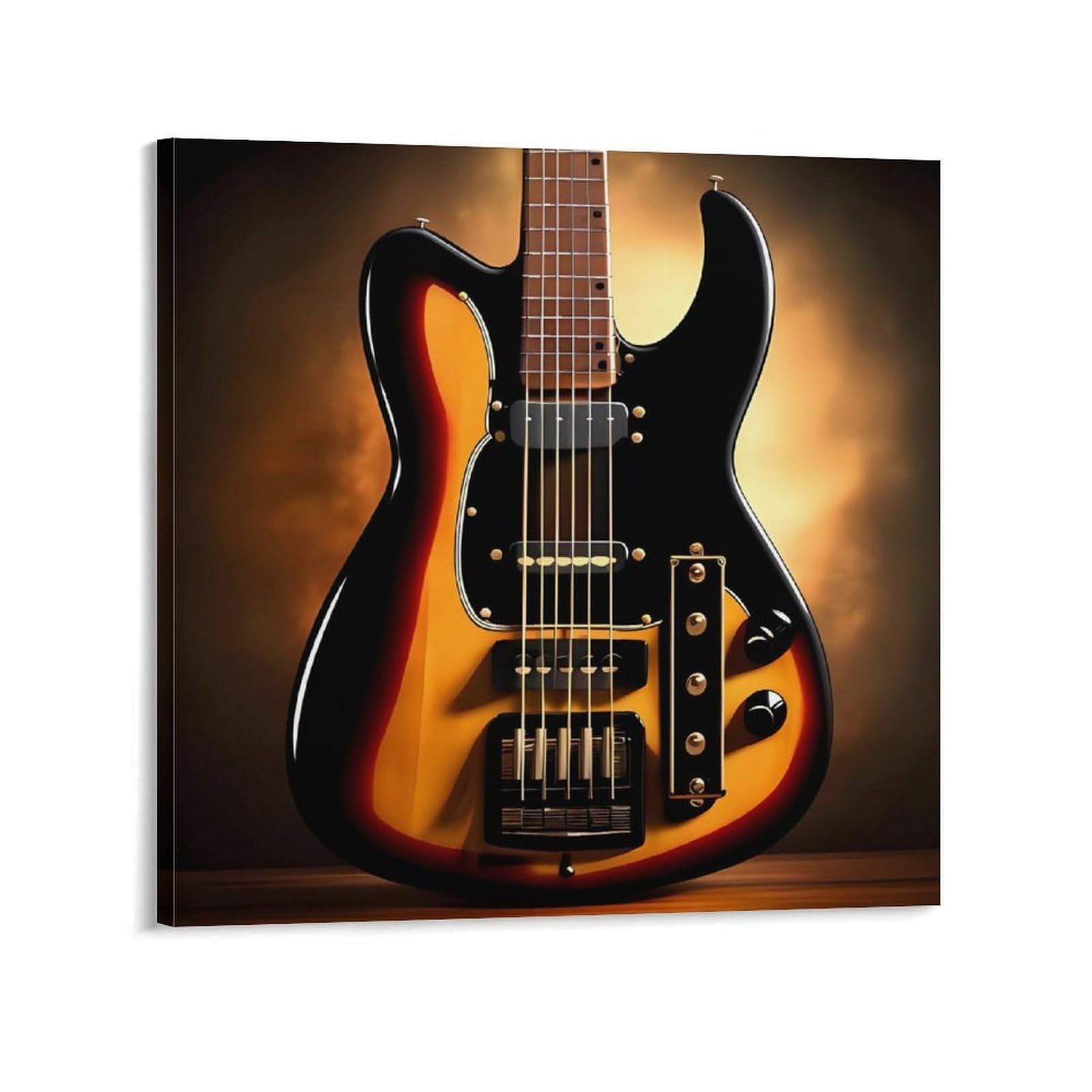 KLOPH Instrumental Guitar Canvas Wall Art for Living Room 10x10inch Modern Artwork Painting for Bathroom Hanging Canvas Prints Aesthetic Wallart for Bedroom Kitchen Office Wall Decor
