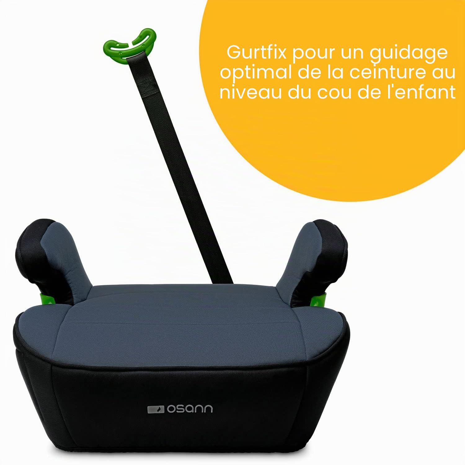 Osann Junior Isofix Gurtfix i-Size Rehausseur avec Isofix Auto pour enfants (126-150 cm), noir