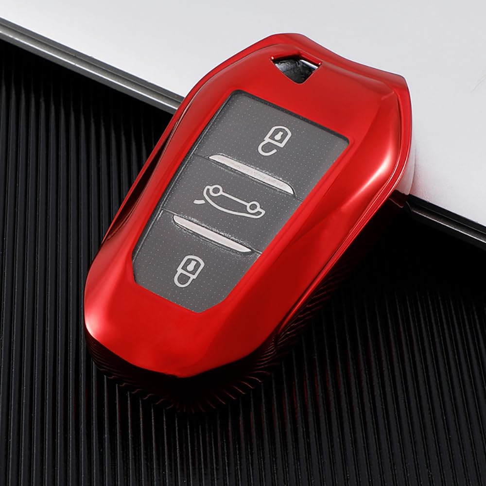 Coque De Clé KUNIO En Cuir Pour Peugeot Et Citroën – Protection 360°, Cousue Main, Bleu – Modèles 208, 308, 3008, C3, Cactus…