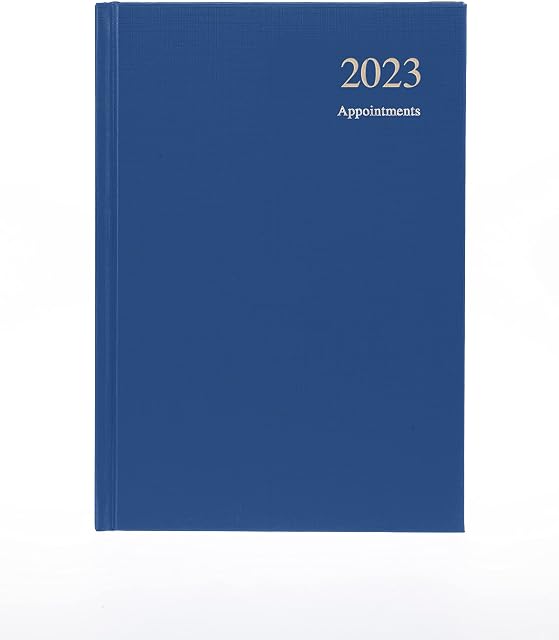 Collins Essential A5 Day to Page Appt 2023 Diary - Blue