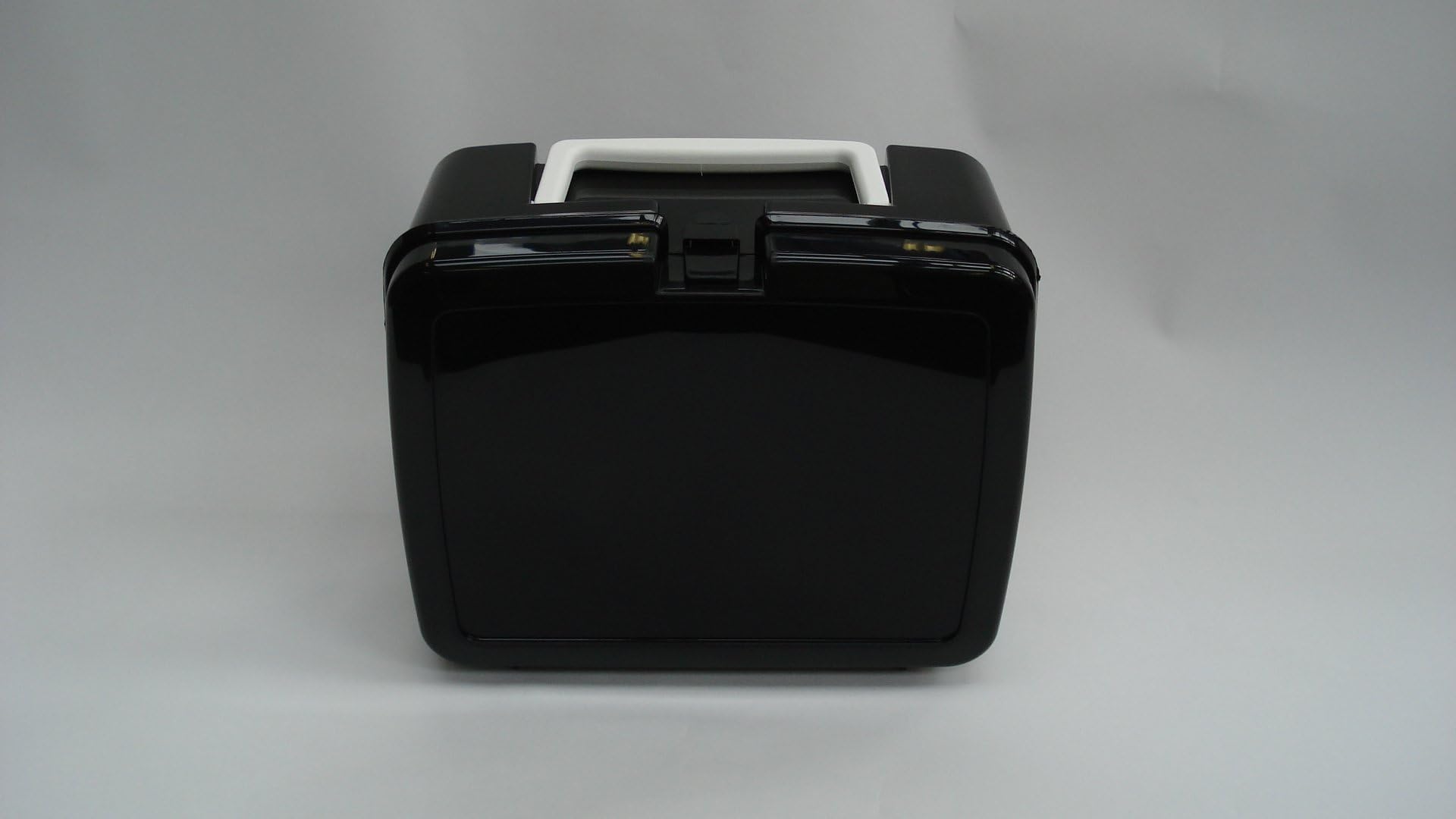 Lunchbox Black Plastic with White Handle
