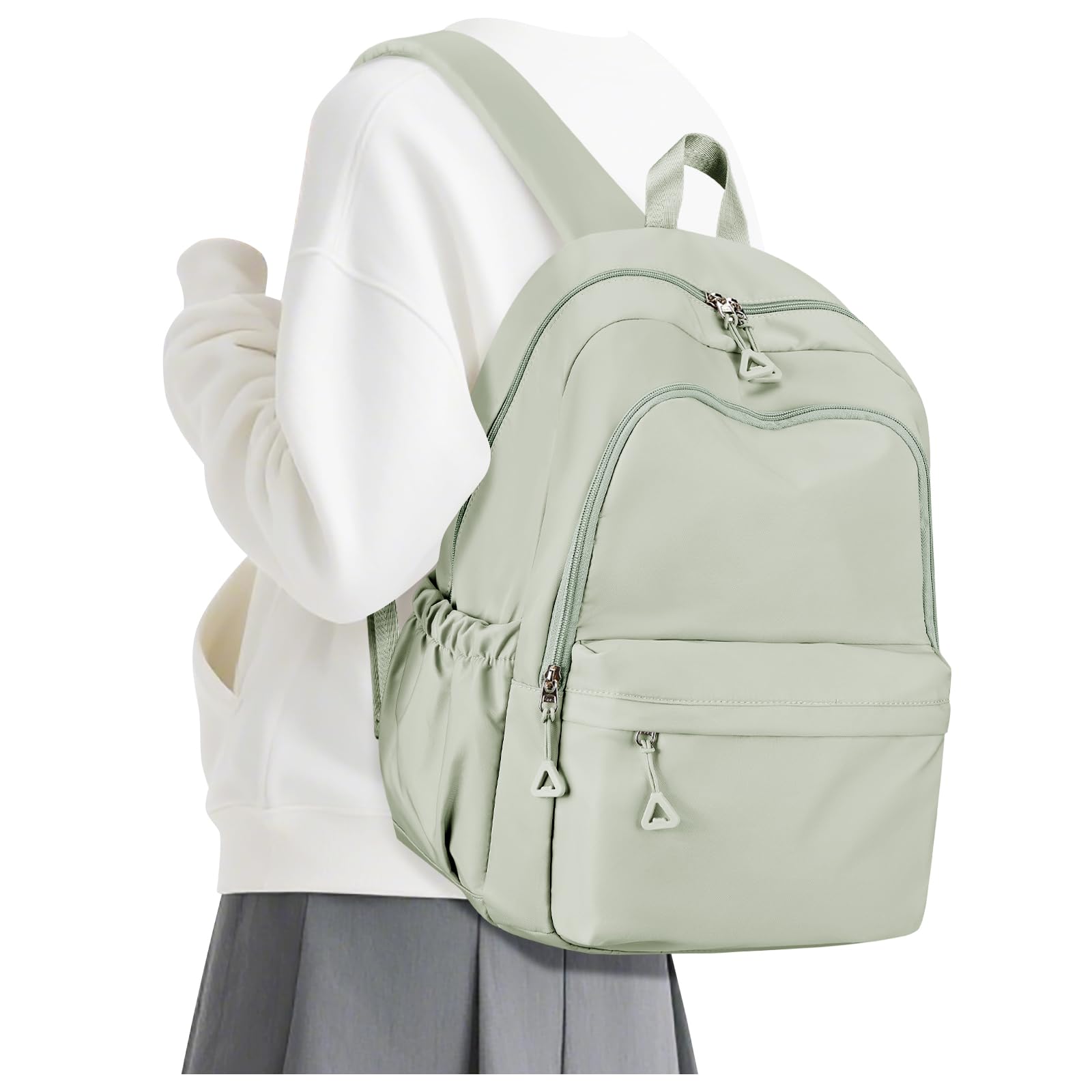 suwasp Casual Laptop Backpack for Women Men Waterproof Lightweight Backpacks Bag 15.6inch Laptop Daypack Large Capacity Backpack, Light Green