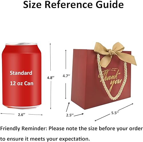 Miniatura 40 de TKSBAG Paquete de 50 bolsas pequeñas de regalo de agradecimiento con asas de 5.5 x 2.5 x 4.7 pulgadas, mini bolsas de regalo negras a granel