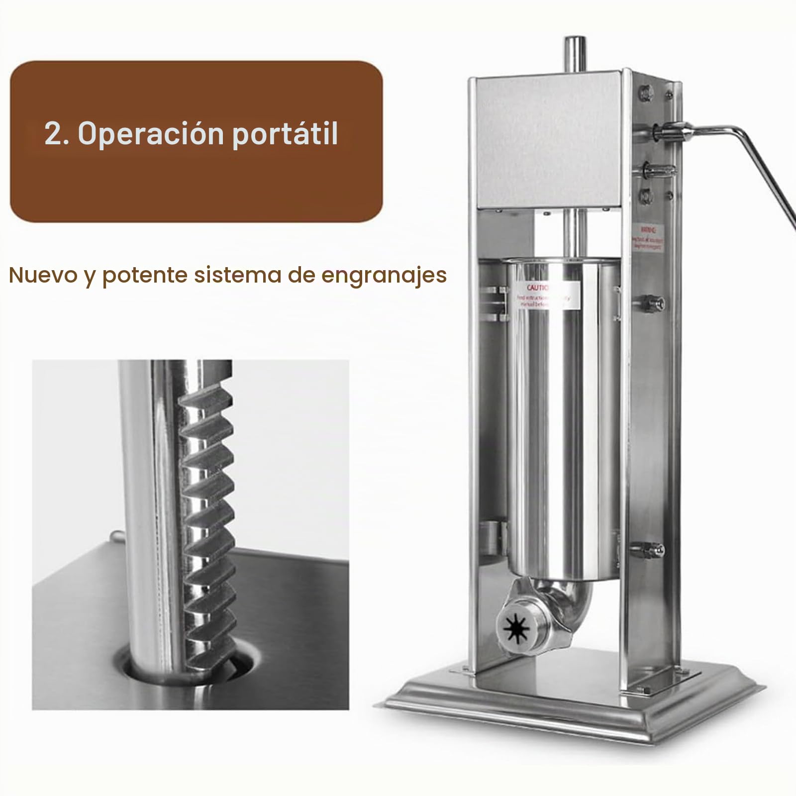 Máquina para Hacer Churros Manual Máquina De Churrera Española Vertical De Acero Inoxidable Máquina Llenadora De Salchichas con 5 Tipos De Moldes para Restaurantes Caseros Panaderías,2L