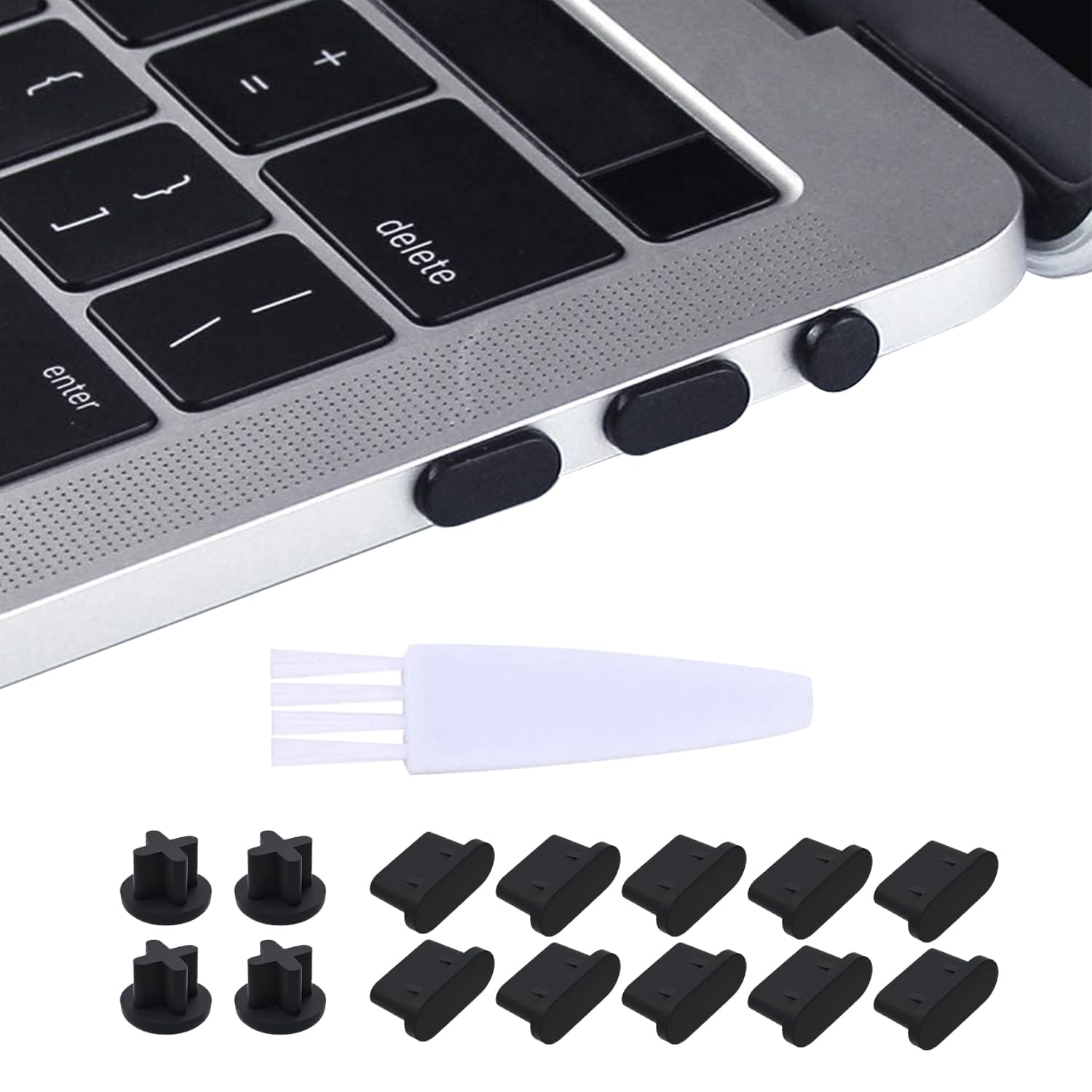 12 Pack Dust Plug Cover Dirt Plug for MacBook Air 13.6" 15.3" M4-M2 A3240 A3113 A3114 A2681 A2941 M1 A2337 A2179,MacBook Pro 14" 16" M4-M1 Pro/Max, MacBook Pro 13 M1 M2 / Pro 15, USB C Anti Dust Plug