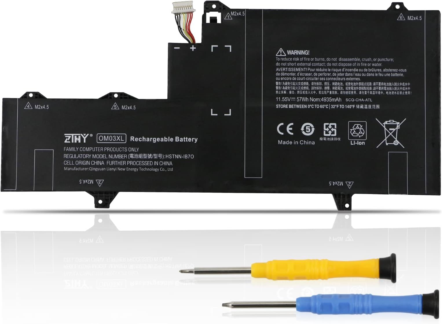 ZTHY OM03XL 863280-855 Laptop Battery Replacement for HP EliteBook X360 1030 G2 13.3" Y8Q67EA Z2W62EA Series 863167-171 863167-1B1 HSTNN-IB70 HSTNN-IB7O HSTNN-1B70 HSN-I04C OMO3XL 0MO3XL OM03057XL
