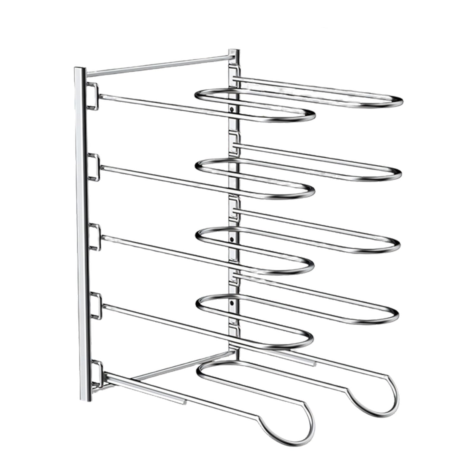 Mekalero Flexible Metal Kitchen Stand for Cookware and Lids Featuring 5 Layer Sturdy and Compact Structure Permanent Utensil Stand