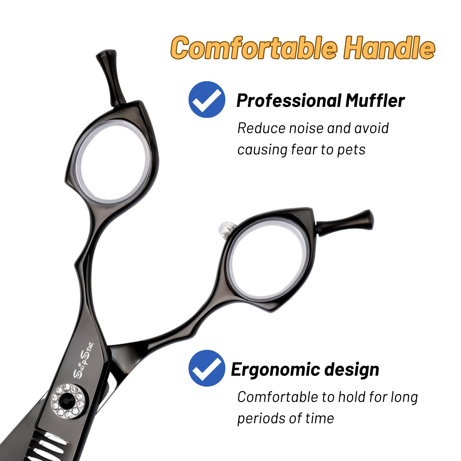 7.5 Zoll Professionelle Haustier gebogene Chunker Schere 25 Grad Biege Schwarz High-End Groomers Schere 35 Zähne, Verdünnungsrate 65%