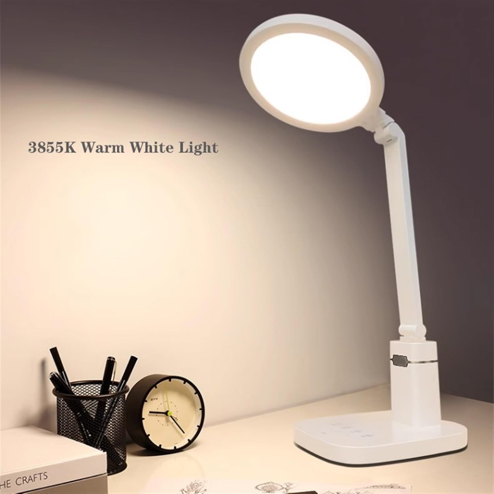 Lampa stołowa Lampa biurkowa LED, inteligentna przyciemniana lampa dotykowa, automatyczny timer/funkcja pamięci/opóźnione wyłączanie, przyjazna dla oczu do czytania domu i biura