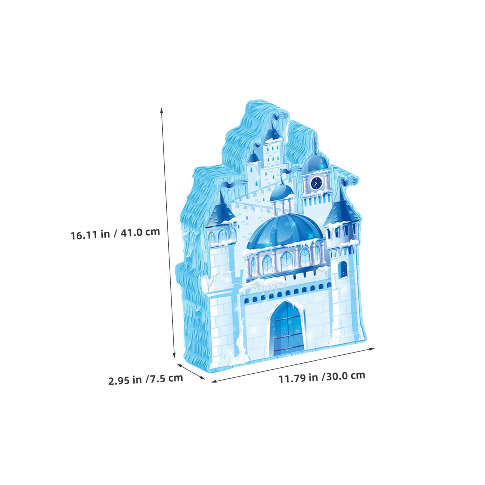 BESTonZON Weihnachtliche Schloss-piñata Blaue Winter-deko aus Hängender Süßigkeitenhalter mit und Augenbinde Vielseitiges Partyspiel für Kindergeburtstag und Festliche Anlässe