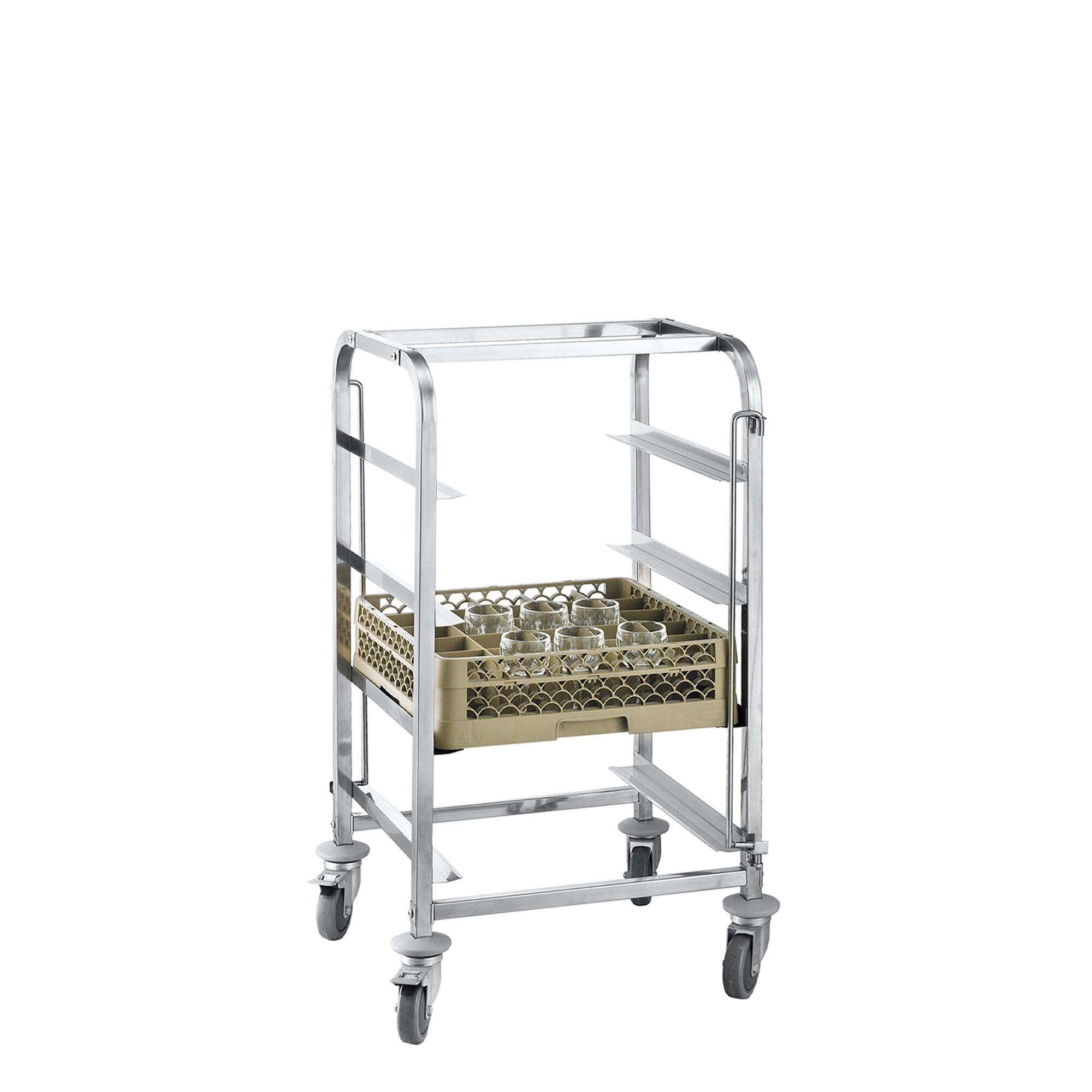 GGM Gastro | GKWH44 | Edelstahl Geschirrkorbwagen - für 4 Körbe Korbmaß: 400x400mm
