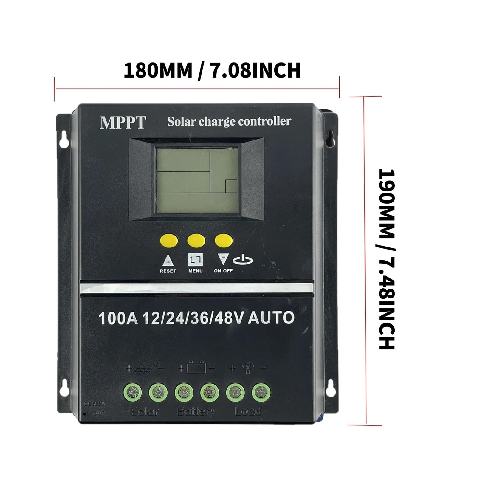 Controlador de Carga Solar Regulador de Carga Solar MPPT for baterías de Litio de Plomo-ácido de 36 V/48 V, 100 A/80 A, LCD(80A)