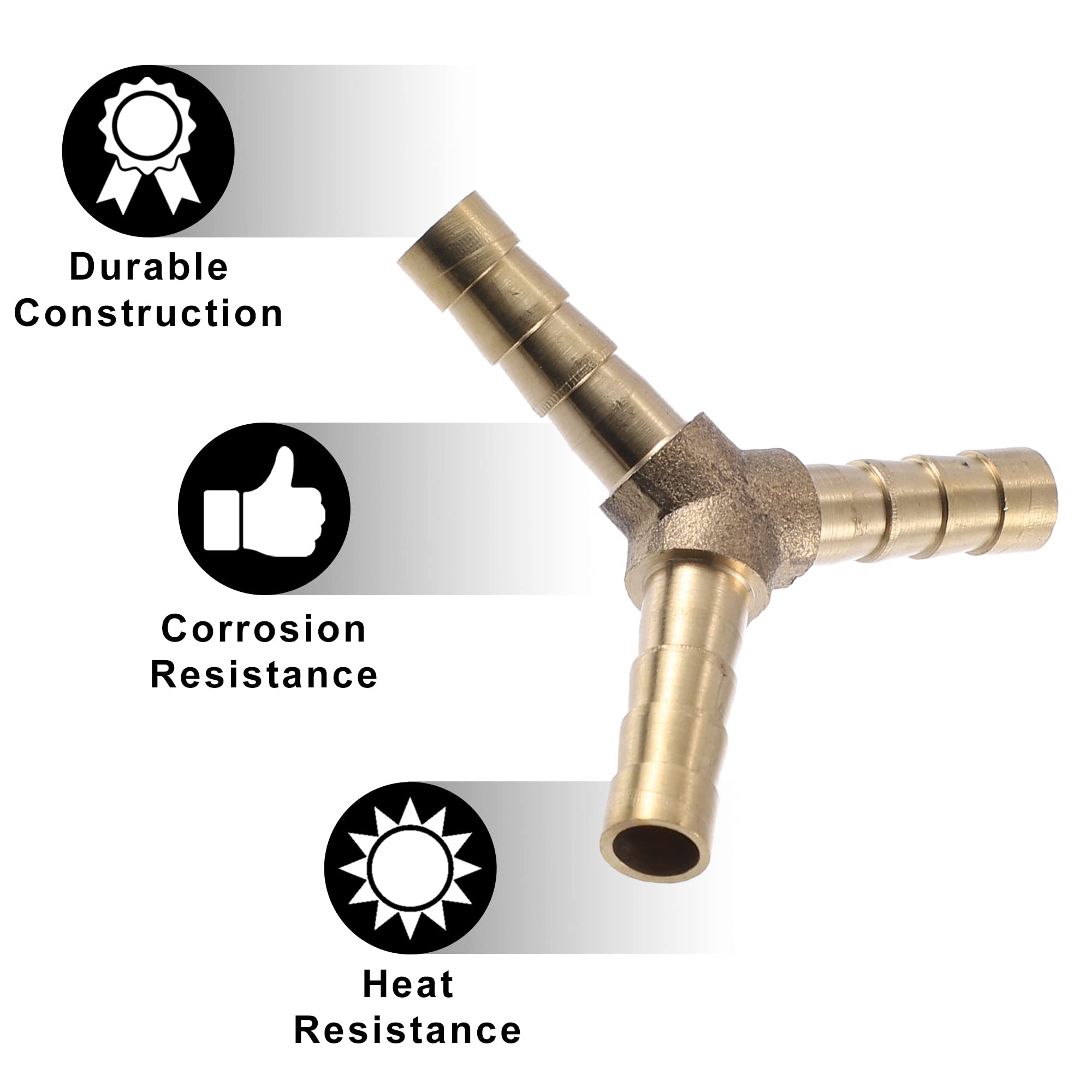 4 Connettori A Y In Ottone Per Tubi Flessibili - Diametro 6mm, Tono Oro - Foto 4