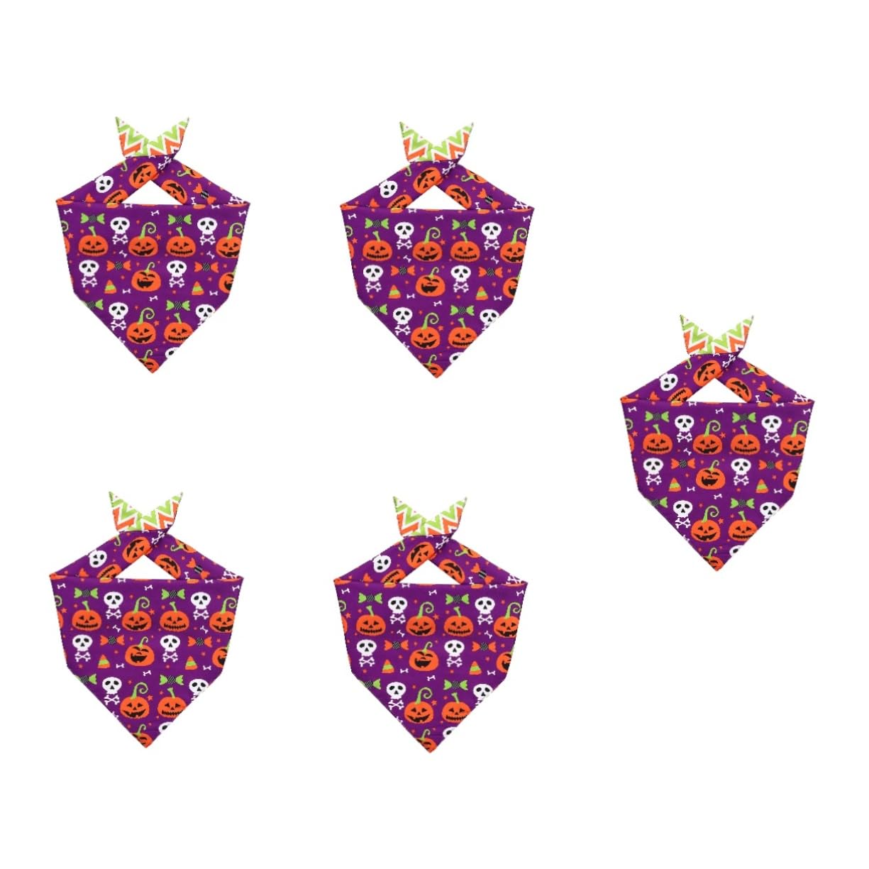 Kisangel 5 Piezas Toalla Triangular para Mascotas Halloween Costume Decoración De Bufanda Bandana para Perros Estilo Halloween Bandana para Perros Resistente Desgaste Púrpura Poliéster