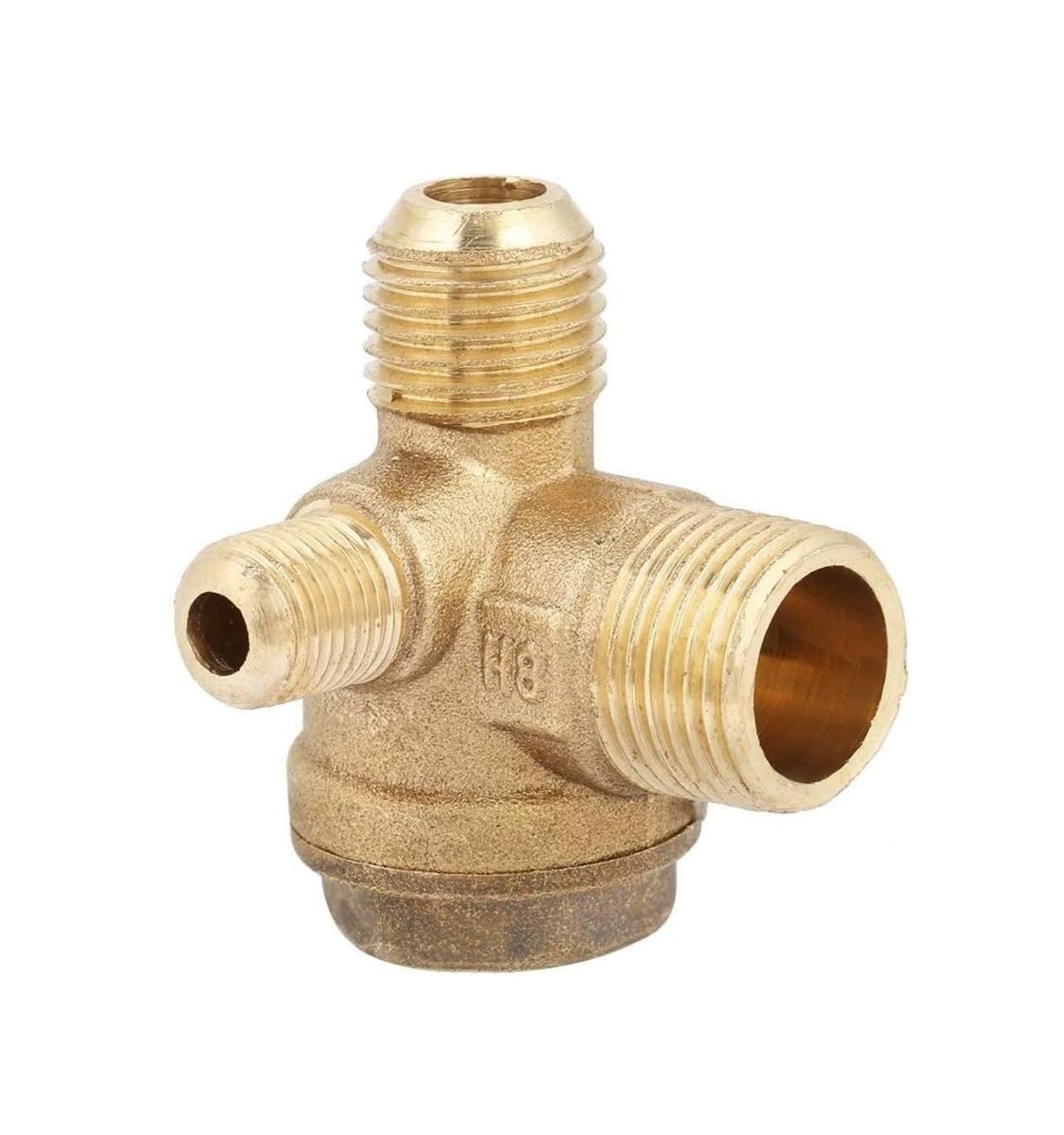 90 Degree Brass Check Valve for Compressors - Male Thread, Low Pressure, Hydraulic, 20x14x10mm