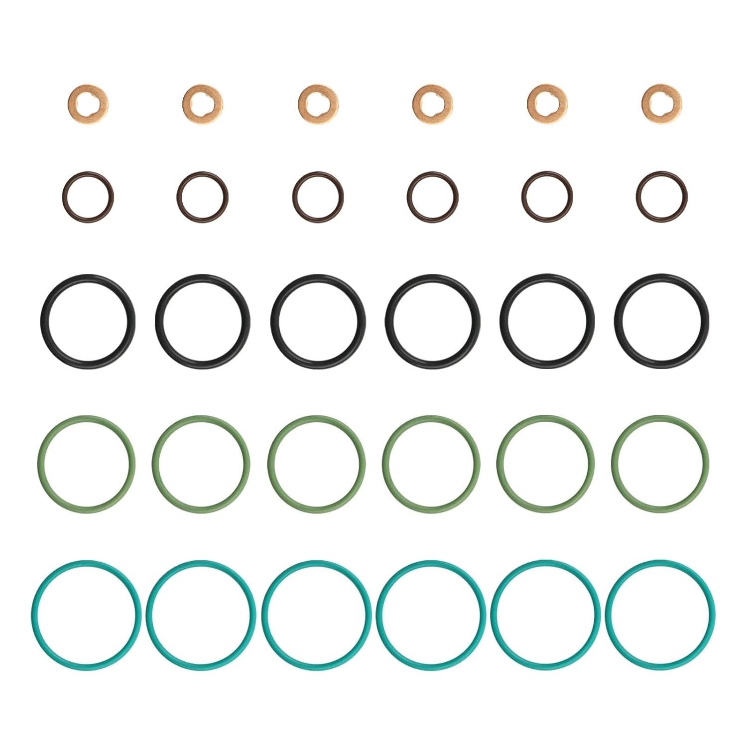 A4600700987 4600700987 Replacement 6Pcs Injector O-Ring Seal Kit Compatible with Detroit Diesel Engines DD15 DD13