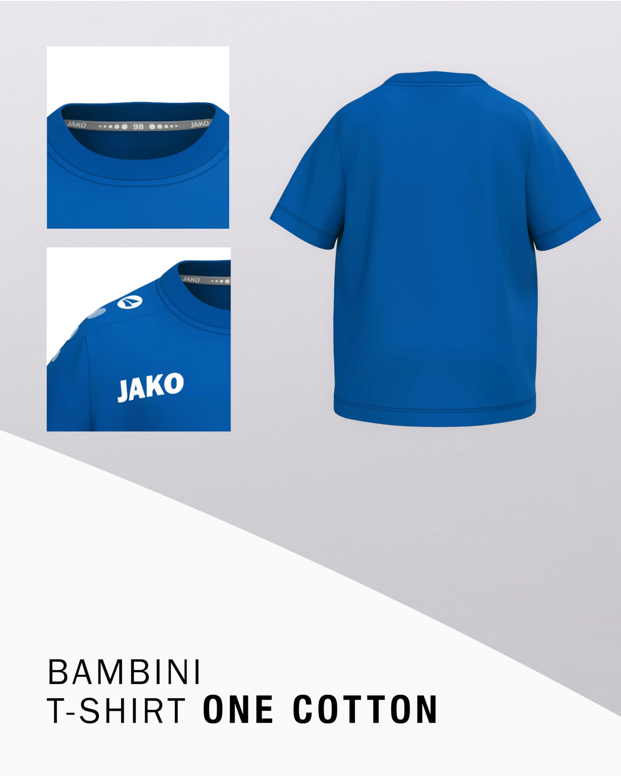 JAKO Unisex Kinder Kinder T-Shirt One Cotton Bambini T-Shirt (1er Pack)