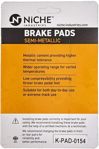 Miniatura 4 de NICHE Juego de pastillas de freno para Yamaha YZF R6S FZ07 FZ09 FZ1 MT-10 5SL-25805-00 5VX-25806-00 Delanteras traseras Semimetálicas