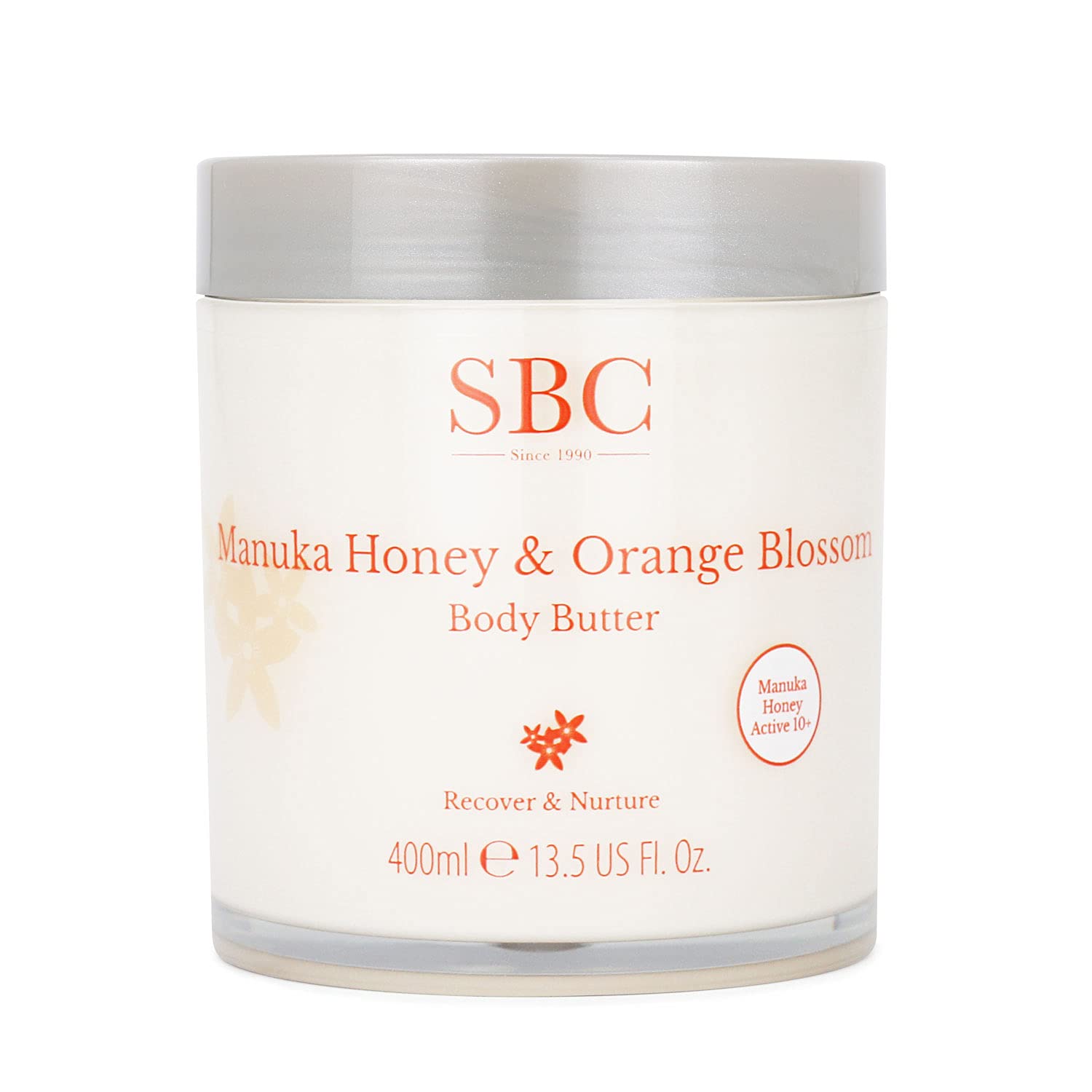 SBC Skincare Manuka Honey & Orange Blossom Body Butter - 400ml | Shea Butter And Propolis Body Lotion | Moisturising Body Cream For Dry And Sensitive Skin