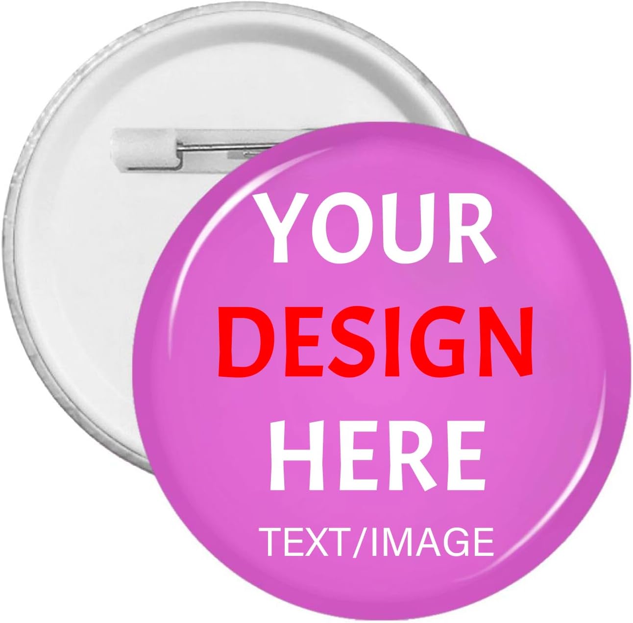 Custom Pins With Your Picture Text Logo Name Photo, Personalized Pins Buttons Custom Gift