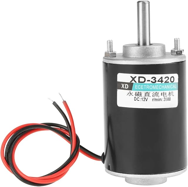 DC Electric Motor XD3420 12/24V 30W Permanent Magnet DC Motor High Speed CW/CCW Electric Motor (12V)